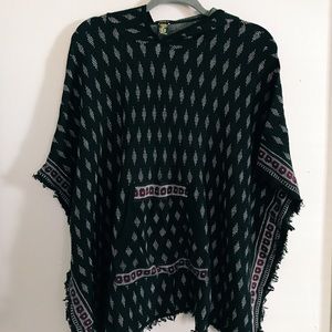 Forever 21 hooded poncho sweater